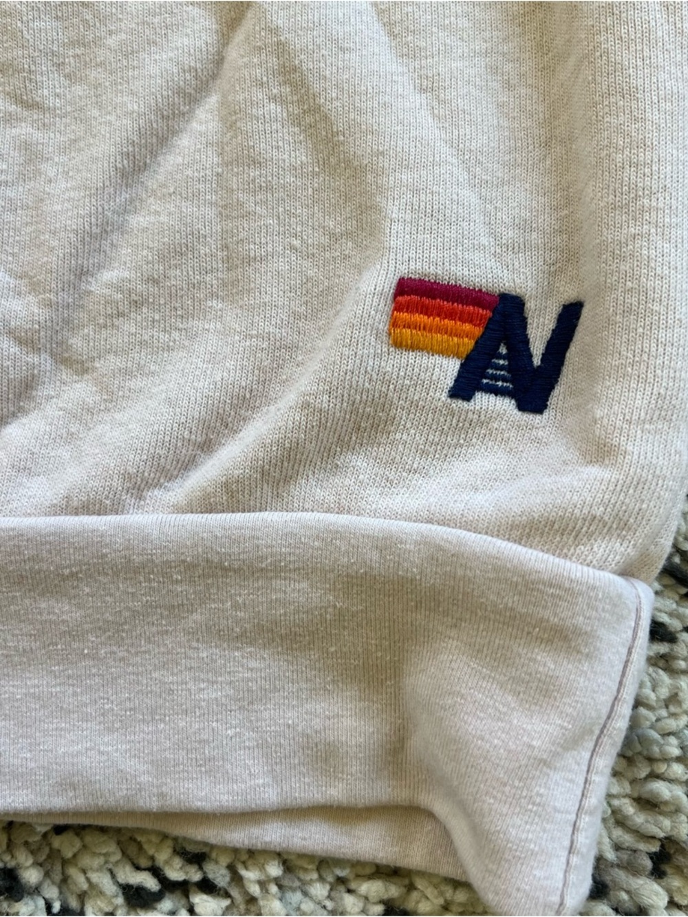 Aviator Nation Tiger Sweatshirt Light Beige Cream Lightweight Crewneck Medium - Picture 6 of 14